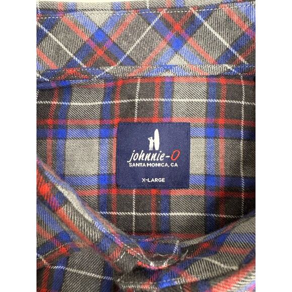 NWT Johnnie-O Gerard Performance Button Down Flannel Shirt Sz XL Charcoal - Picture 7 of 9
